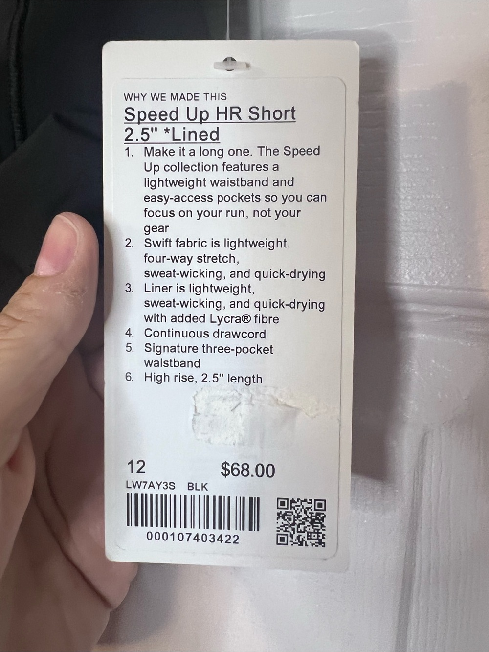 #713 Lululemon NWT Speed Up High-Rise Lined Short 2.5” Black Size 12 Sold Out - Picture 3 of 3